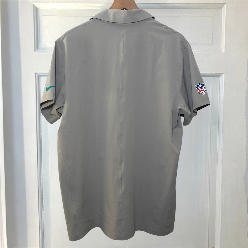 Miami Dolphins Nike Dri Fit Mens‎ L Team Issued Polo Shirt Gray NFL On Field - Picture 5 of 9